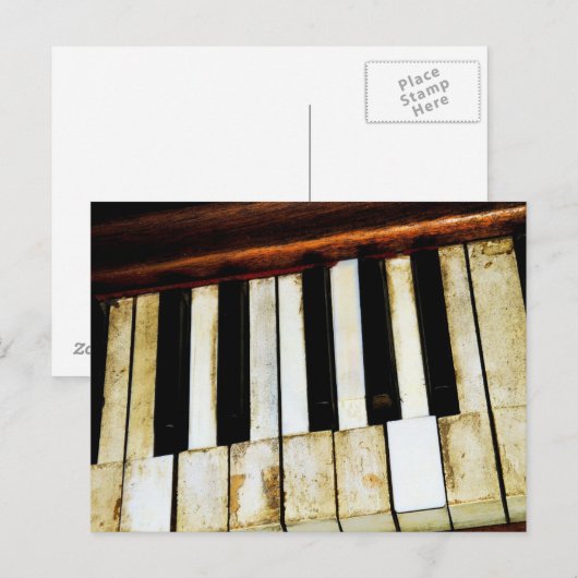 oude pianoketoetsen briefkaart (Voorkant / Achterkant)