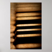 Oude  pianosleutels en bladmuziek poster (Voorkant)