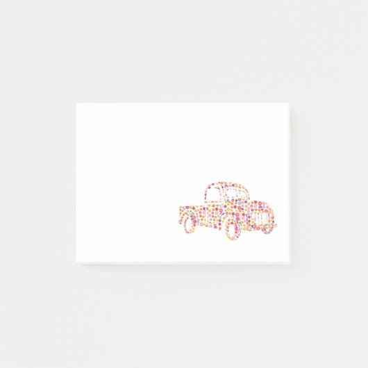 Oude Pick-up Truck Bloem Patroon Post-it® Notes (Voorkant)