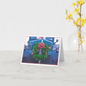 Oude pick-up truck ingericht voor Kerstmis Kaart (Gele Bloem)