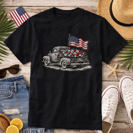 Oude Pick-up Truck Vlag  T-shirt