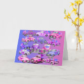 Oude  pick-up trucks Wenskaart Kaart (Gele Bloem)