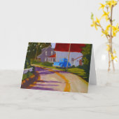 Oude Pick-up & weg in het wenskaart van Maine Kaart (Gele Bloem)