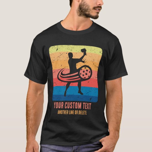 Oude Pickleball surf en serveer T-shirt (Voorkant)