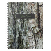 Oude pijnbalk met tekstlabel notitieboek (Voorkant)