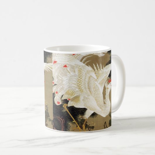 Oude pijnboom en witte Phoenix van Ito Jakuchu Koffiemok (Voorkant rechts)