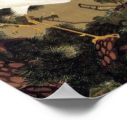 Oude pijnboom en witte Phoenix van Ito Jakuchu Poster (Hoek)