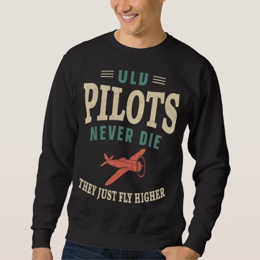 Oude piloten die de piloot van het vliegtuig hebb Trui (Voorkant)