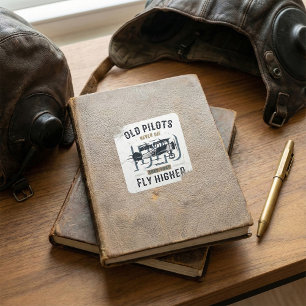 Oude piloten sterven nooit vierkante sticker