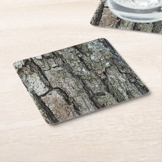 Oude pine Bark Kartonnen Onderzetters (Schuin)
