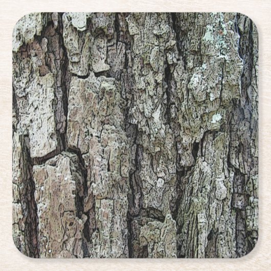 Oude pine Bark Kartonnen Onderzetters (Voorkant)