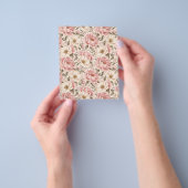 Oude Pioen Bloeiend Patroon Flyer (Hand)