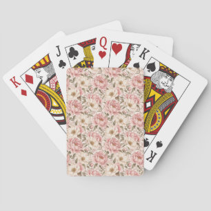 Oude Pioen Bloeiend Patroon Pokerkaarten