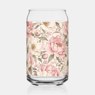 Oude Pioenbloem Patronen Blikvorm Glas