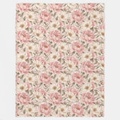 Oude Pioenbloem Patronen Fleece Deken (Voorkant)