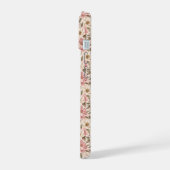 Oude Pioenbloem Patronen iPhone 15 Case (Linkerkant)