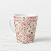 Oude Pioenbloem Patronen Latte Mok (Linkerhoek)