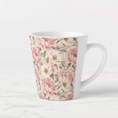 Oude Pioenbloem Patronen Latte Mok (Rechts)