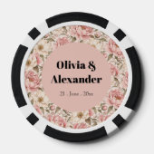 Oude Pioenbloem Patronen Poker Chips (Achterkant)