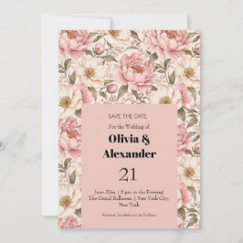 Oude Pioenbloem Patronen Save The Date