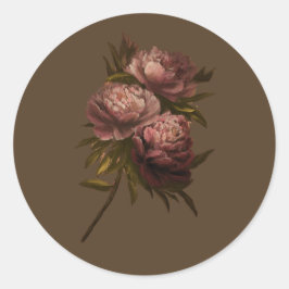 Oude Pioenrozen Ronde Sticker