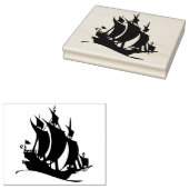 Oude piraatzegel Silhouette Rubber Art Stamp Rubberstempel (Gestempeld)