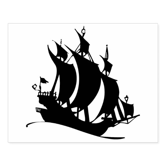 Oude piraatzegel Silhouette Rubber Art Stamp Rubberstempel (Afrduk)