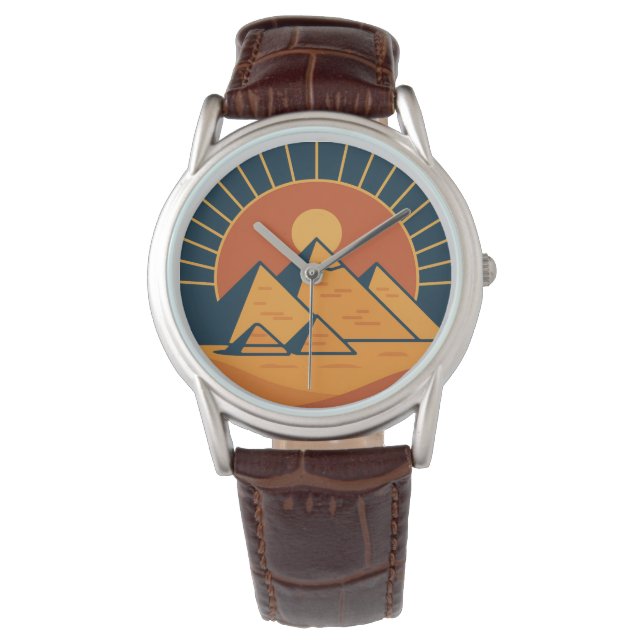 Oude Piramides Majestic Watch Art Horloge (Voorkant)