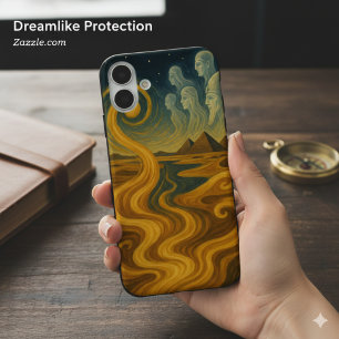 Oude Piramides Mystique Hemels Goud iPhone 16 Plus Hoesje