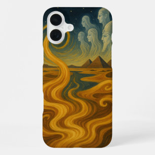 Oude Piramides Mystique Hemels Goud iPhone 16 Plus Hoesje