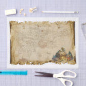 Oude Pirate Map Schatje Borst Schedel Bot Decoupag Tissuepapier (Craft)