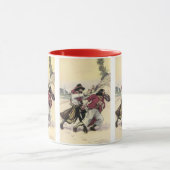 Oude piraten, duelleren tot de dood op het strand mok (Midden)