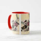 Oude piraten, duelleren tot de dood op het strand mok (Voorkant links)