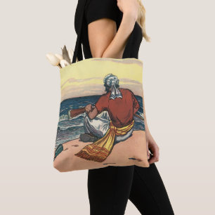 Oude piraten, gestrand op een onbewoond eiland tote bag