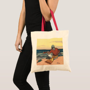 Oude piraten, gestrand op een onbewoond eiland tote bag