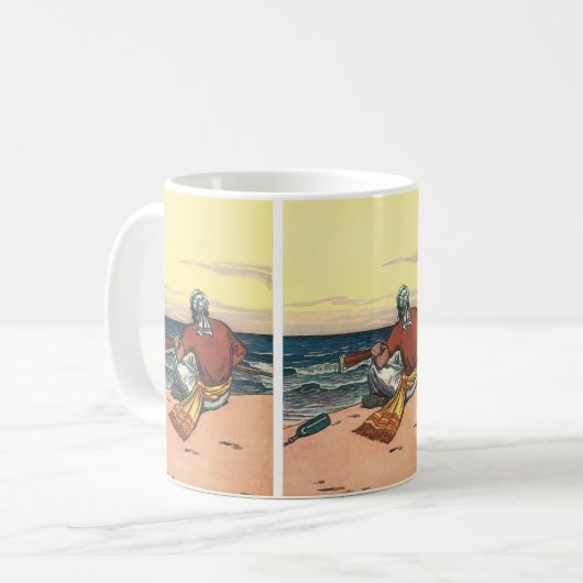 Oude Piraten, Gestrand op een Verlaten Eiland Koffiemok (Voorkant links)