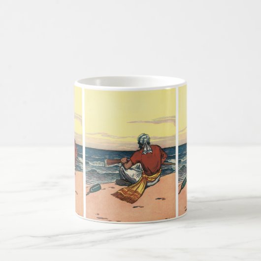 Oude Piraten, Gestrand op een Verlaten Eiland Koffiemok (Center)