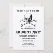 Oude Piraten Schedel & Botten Halloween Kaart (Voorkant)