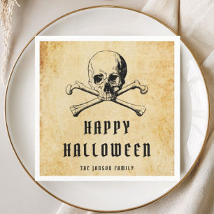 Oude Piraten Schedel & Botten Halloween  Servet