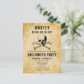 Oude Piraten Schedel & Botten Halloween Uitnodiging Briefkaart (Staand voorkant)