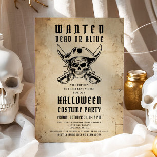 Oude Piraten Schedel Halloween Kostuum Feest  Kaart