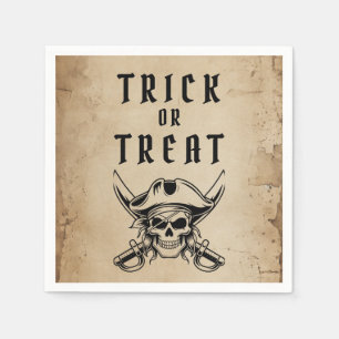 Oude Piraten Schedel Trick Or Treat Halloween Servet