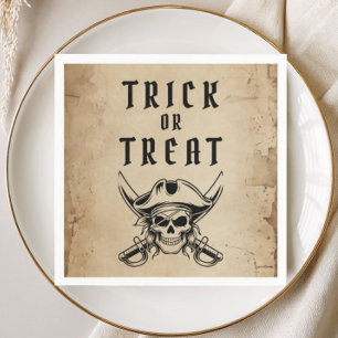 Oude Piraten Schedel Trick Or Treat Halloween Servet