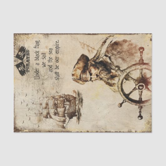 Oude Piraten van het Caribische schip Kapitein Vla Tissuepapier (Voorkant)