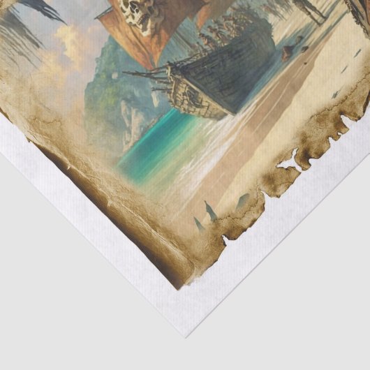 Oude piraten van het Caribische schip Tissuepapier (Detail)