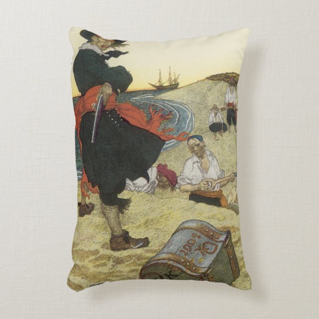 Oude piraten, William Kidd begraaft schat Accent Kussen (Voorkant(Verticaal))