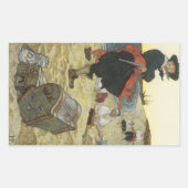 Oude Piraten, William Kidd Begraaft Schat Rechthoekige Sticker (Voorkant)