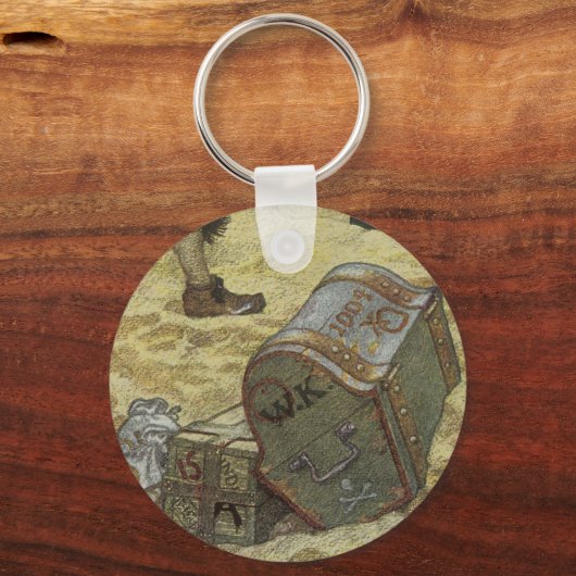 Oude Piraten, William Kidd Begraaft Schat Sleutelhanger (Voorkant)