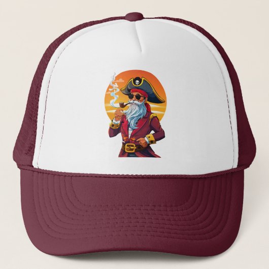 Oude piratencapitein trucker pet (Voorkant)