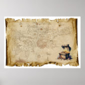 Oude piratenschat kaart poster (Voorkant)